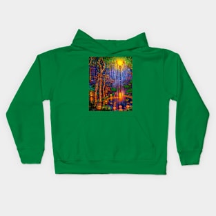 Magic Lantern Lighting Lake Water Pond Reflection Watercolor Kids Hoodie